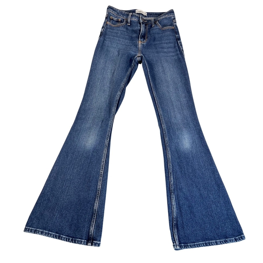 Abercrombie & Fitch The Vintage Flare High Rise Jeans Blue Women 24 00R Medium - Picture 2 of 11